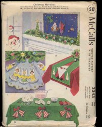 2343 1959 XMAS NATIVITY PIC, TREE SKIRT, LINENS, COVERS PATTERN